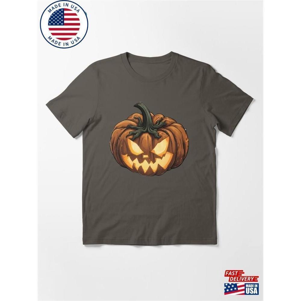 Scary Carved Pumpkin Halloween Spooky Season Graphic T-Shirt